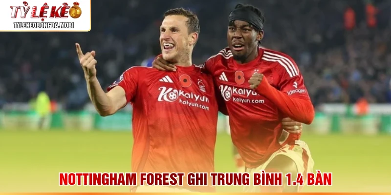 Nottingham Forest ghi trung bình 1.4 bàn